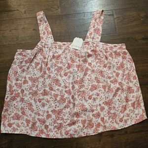 NWT Wonderly pink floral sleeveless top with tank straps. Size: 3XL #floral